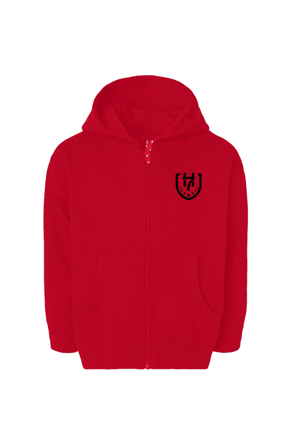 H7 Red Toddler Full-Zip Fleece Hoodie