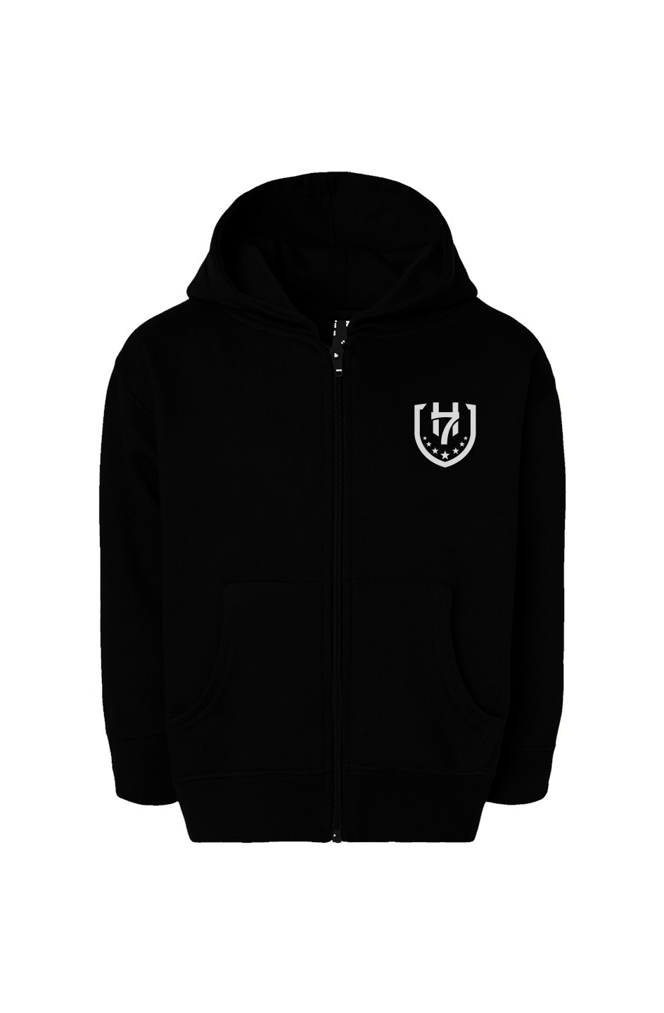 H7 Black Toddler Full-Zip Fleece Hoodie
