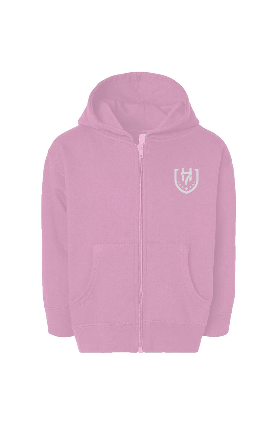 H7 Pink/White Toddler Full-Zip Fleece Hoodie