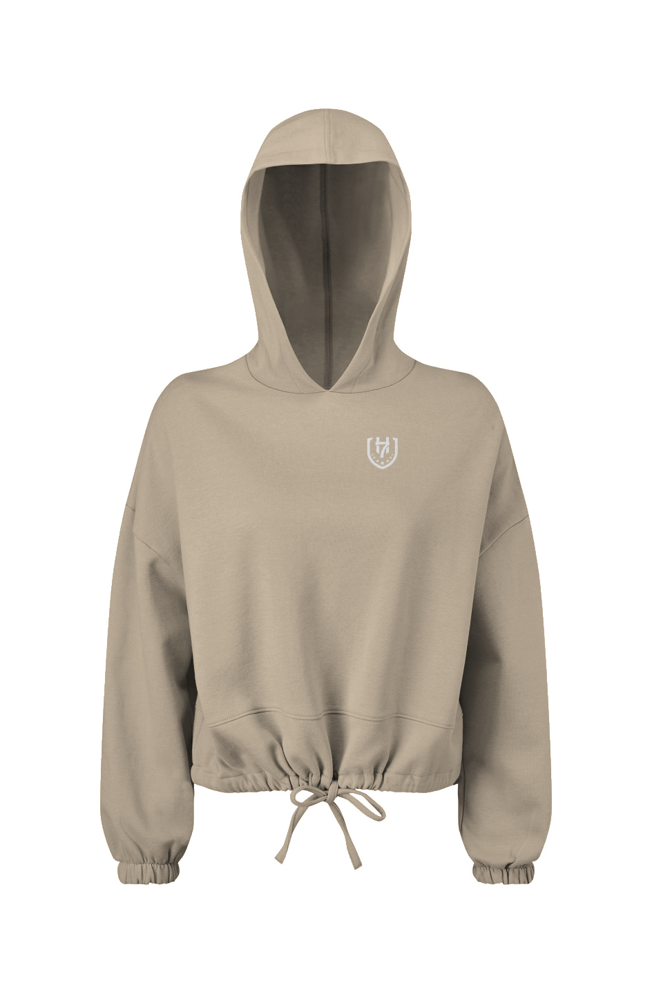 H7 Sand Ladies' Cropped Oversize Hooded Sweatshirt