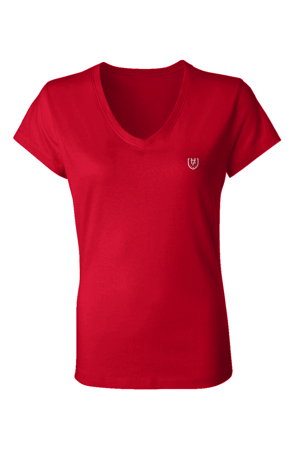 H7 Red Ladies Jersey V-Neck T-Shirt
