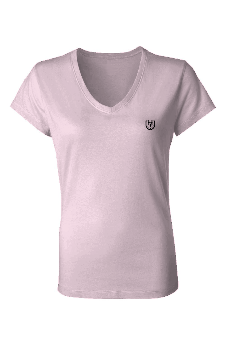 H7 Pink Black Ladies Jersey V-Neck T-Shirt