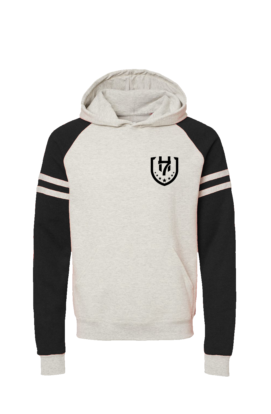 H7 Black Varsity Colorblocked Raglan Hoodie