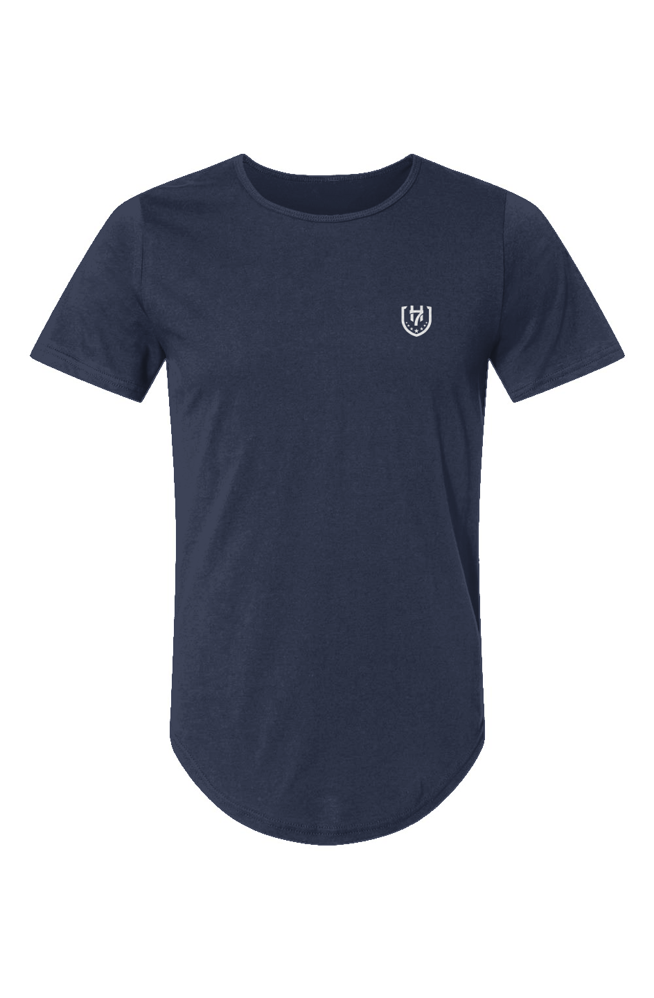H7 Navy Jersey Curved Hem Tee