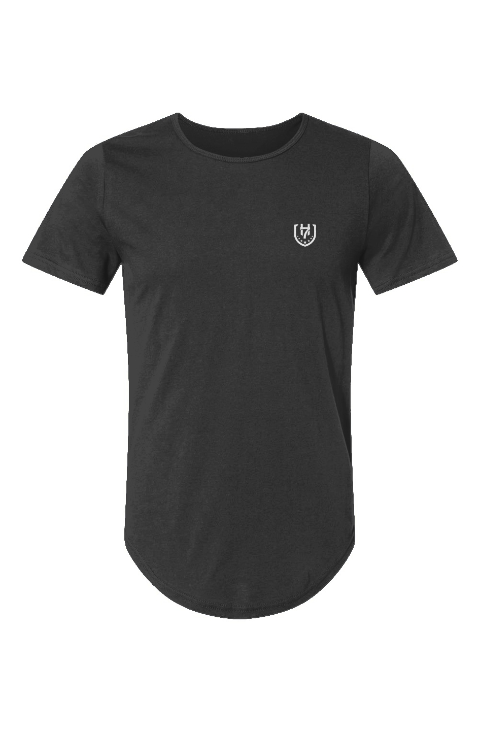 H7 Black Jersey Curved Hem Tee