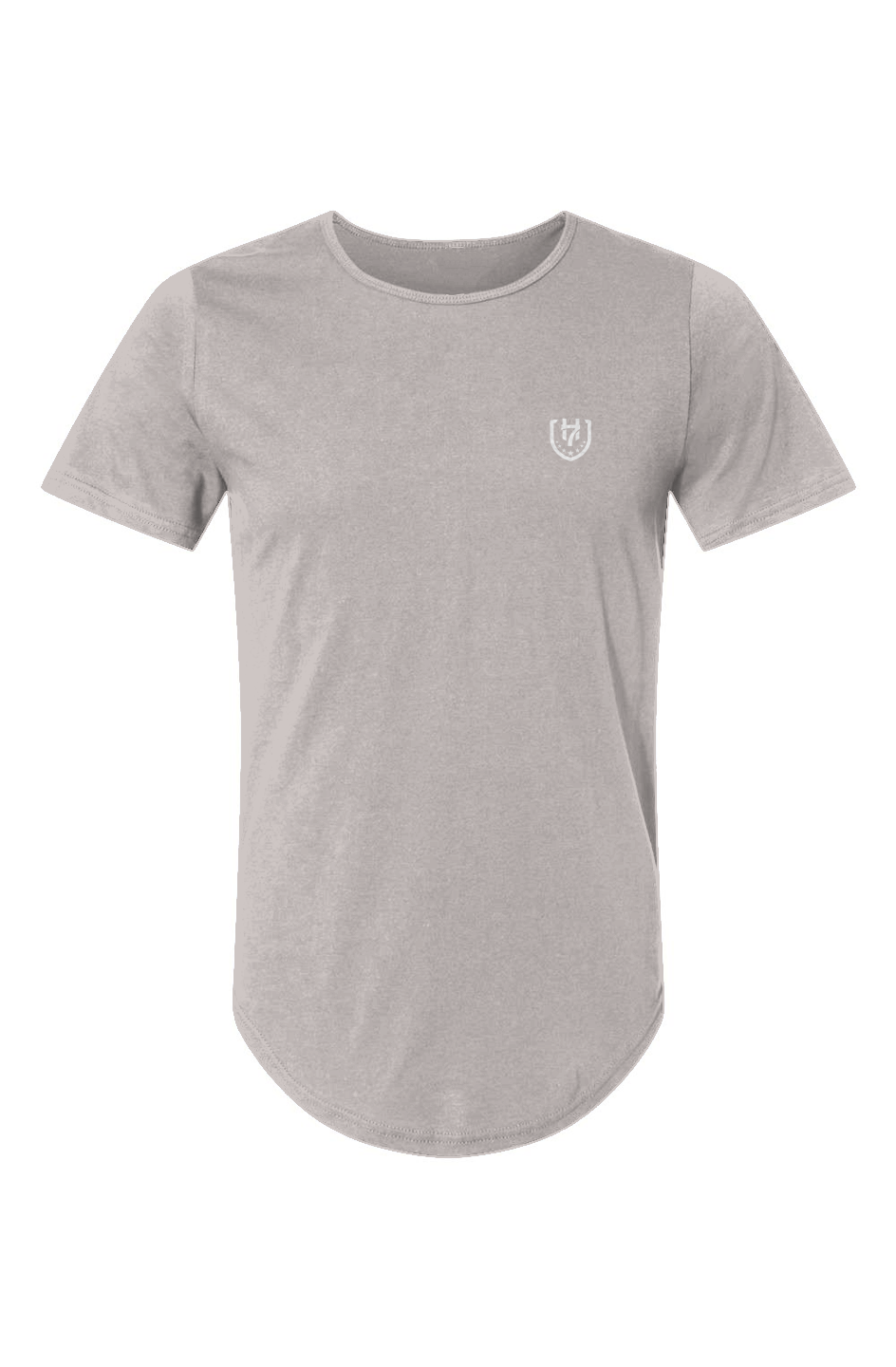H7 Cool Grey Jersey Curved Hem Tee