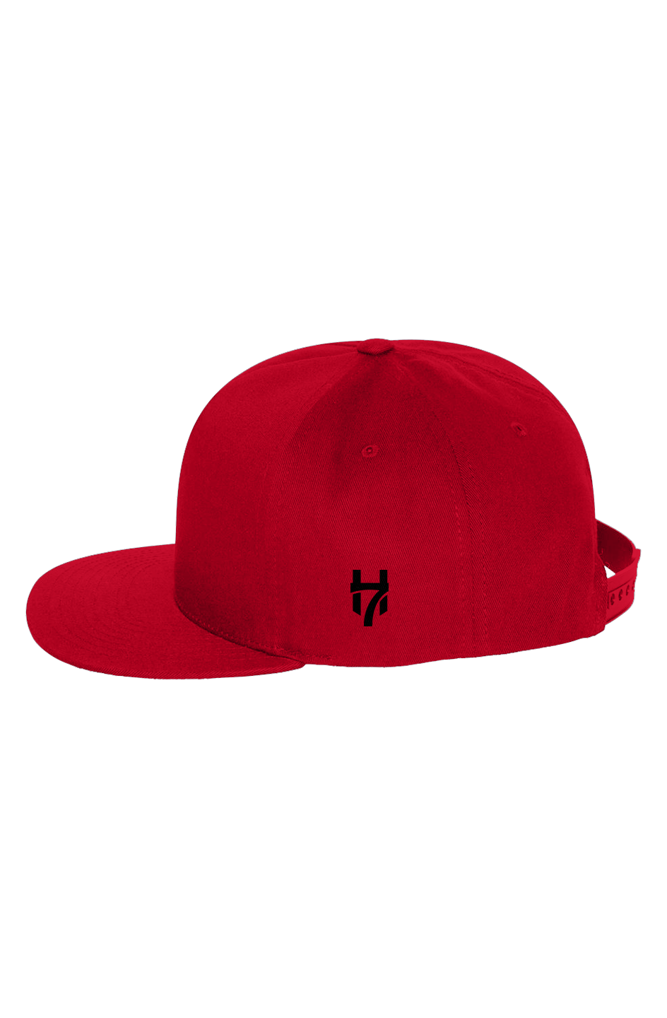 H7 Red 5-Panel Cotton Twill Snapback Cap