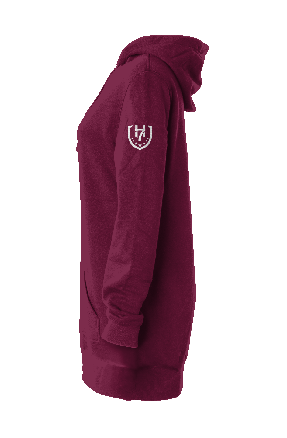 H7 Maroon Hooded Sweatshirt Dress