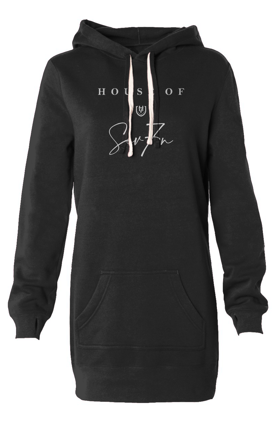 H7 Charcoal Hooded Sweatshirt Dress
