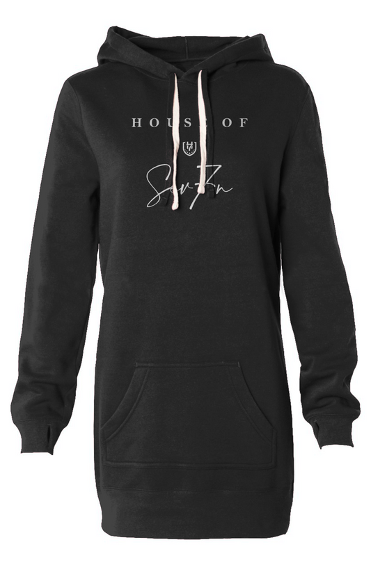 H7 Charcoal Hooded Sweatshirt Dress