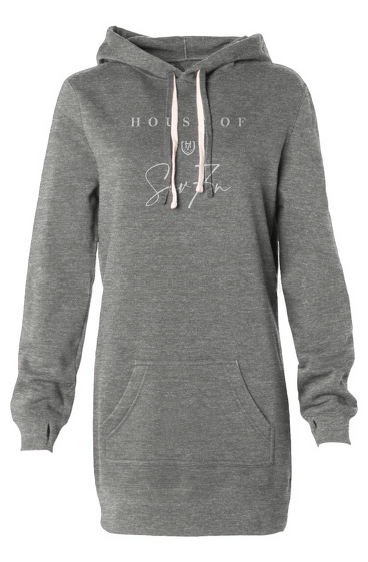 H7 Grey Hooded Sweatshirt Dress