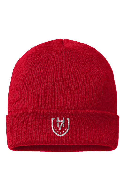 H7 Red USA-Made Cuffed Beanie