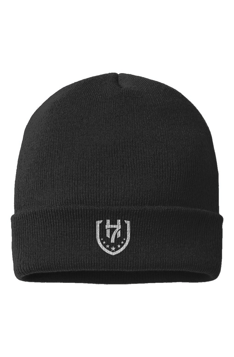 H7 Black USA-Made Cuffed Beanie