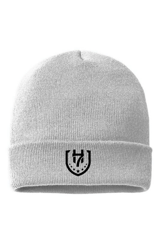 H7 White USA-Made Cuffed Beanie