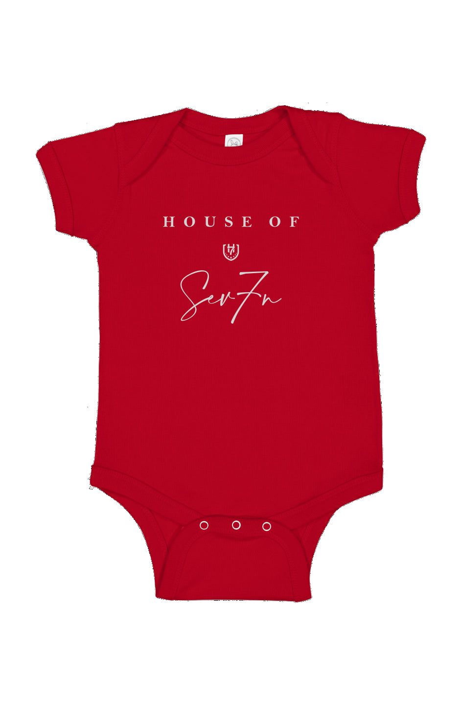 H7 Red/White Infant Fine Jersey Bodysuit
