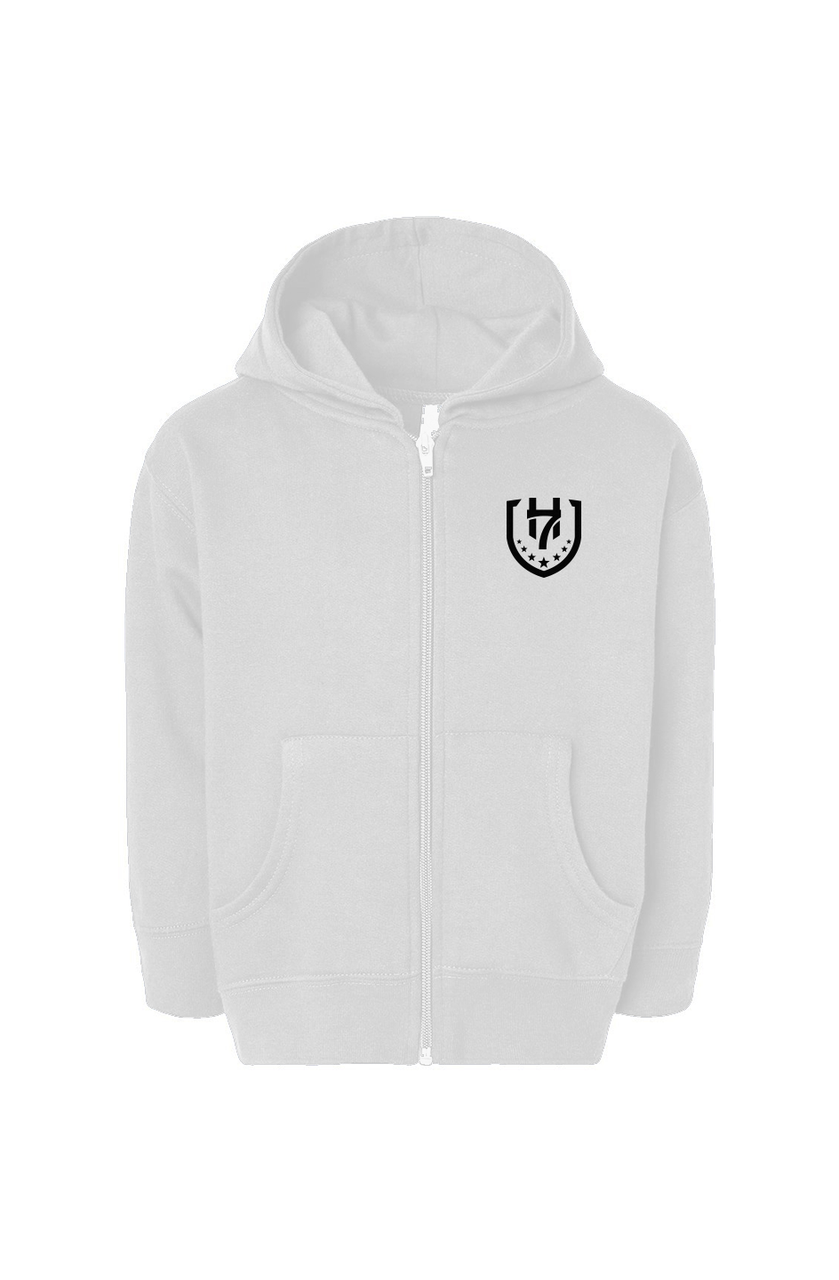 H7 White Toddler Full-Zip Fleece Hoodie