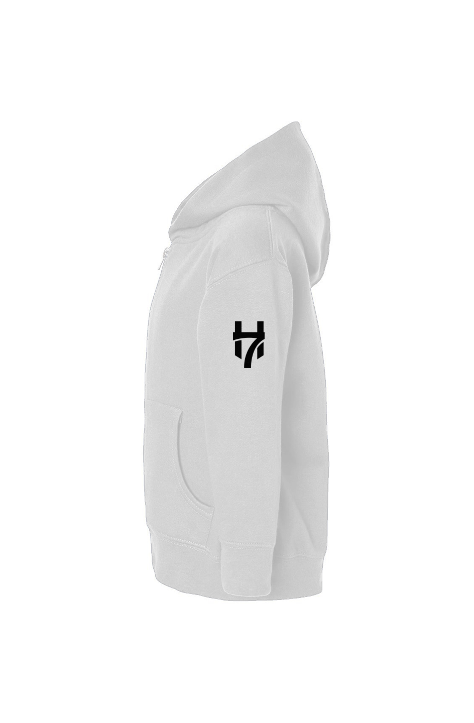 H7 White Toddler Full-Zip Fleece Hoodie