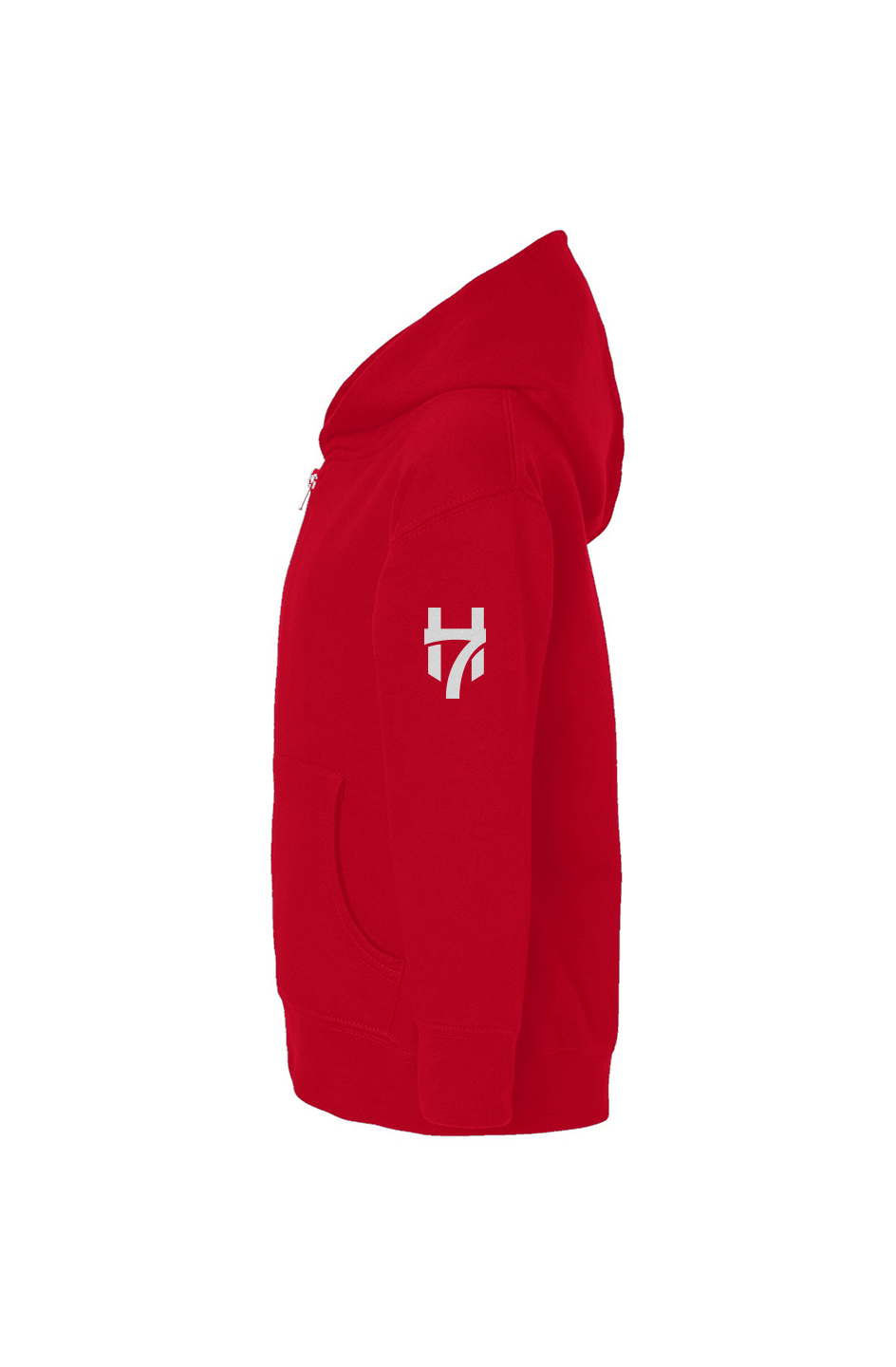 H7 Red/White Toddler Full-Zip Fleece Hoodie