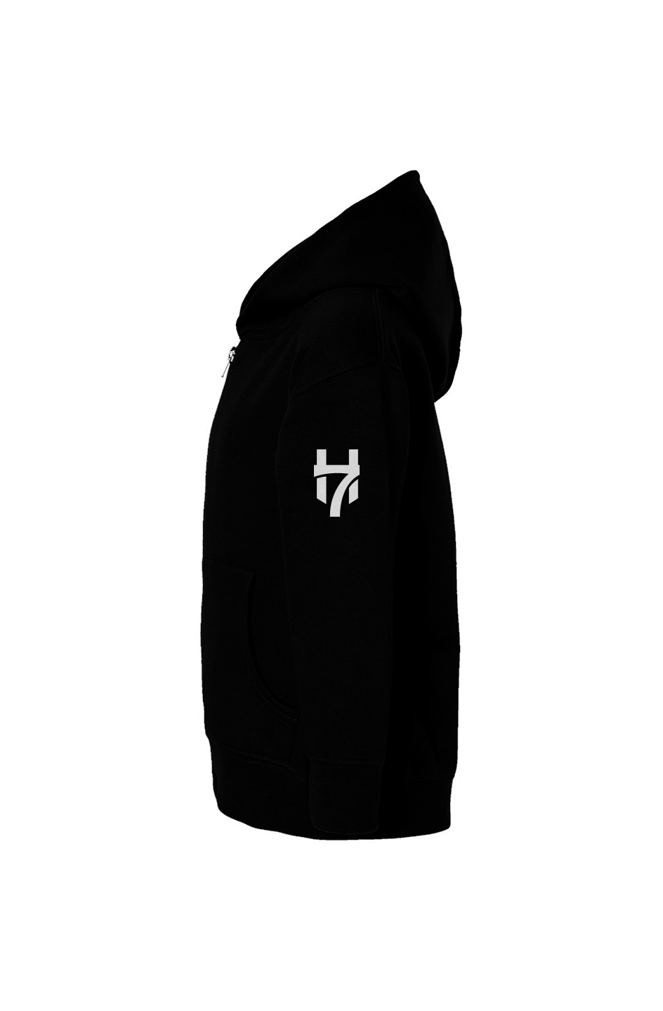 H7 Black Toddler Full-Zip Fleece Hoodie