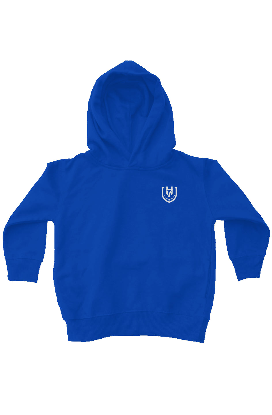 H7 Royal Blue/White kids fleece pullover hoodie