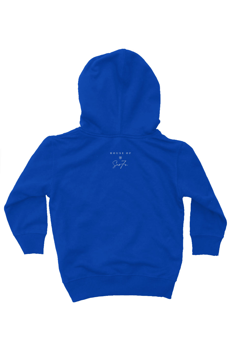 H7 Royal Blue/White kids fleece pullover hoodie