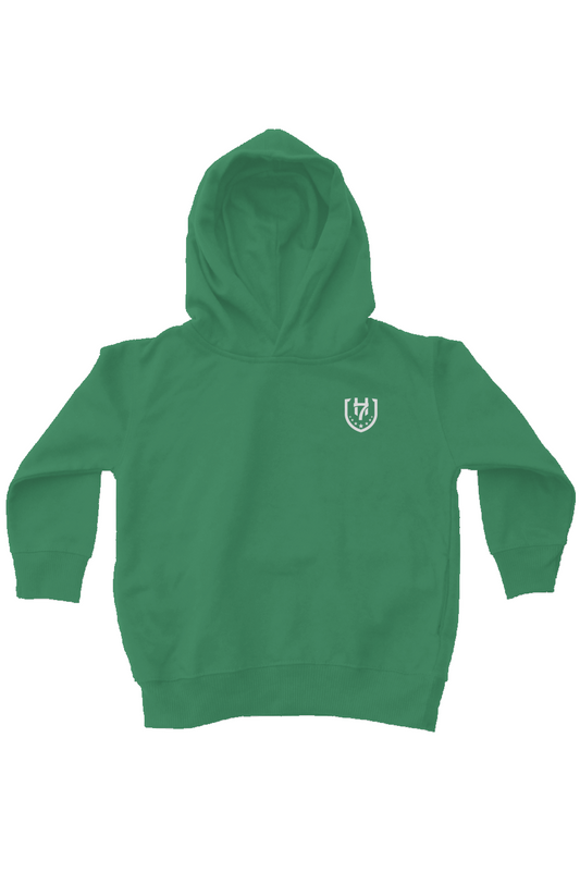 H7 Kelley Green/White kids fleece pullover hoodie