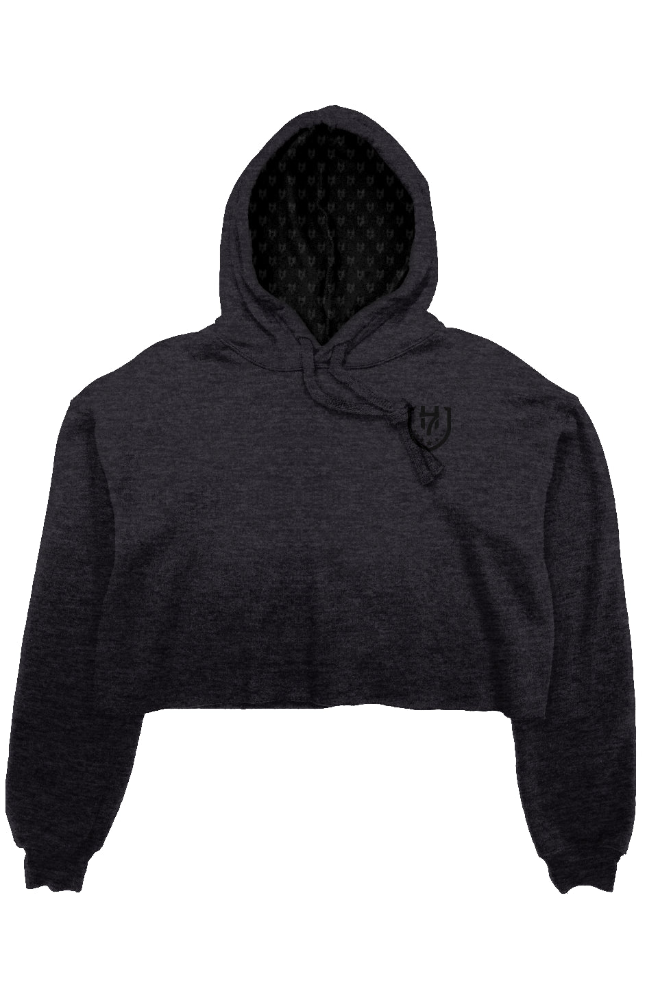 H7 Dark Grey crop fleece hoodie