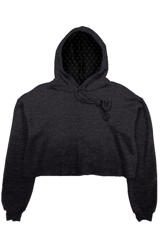 H7 Dark Grey crop fleece hoodie