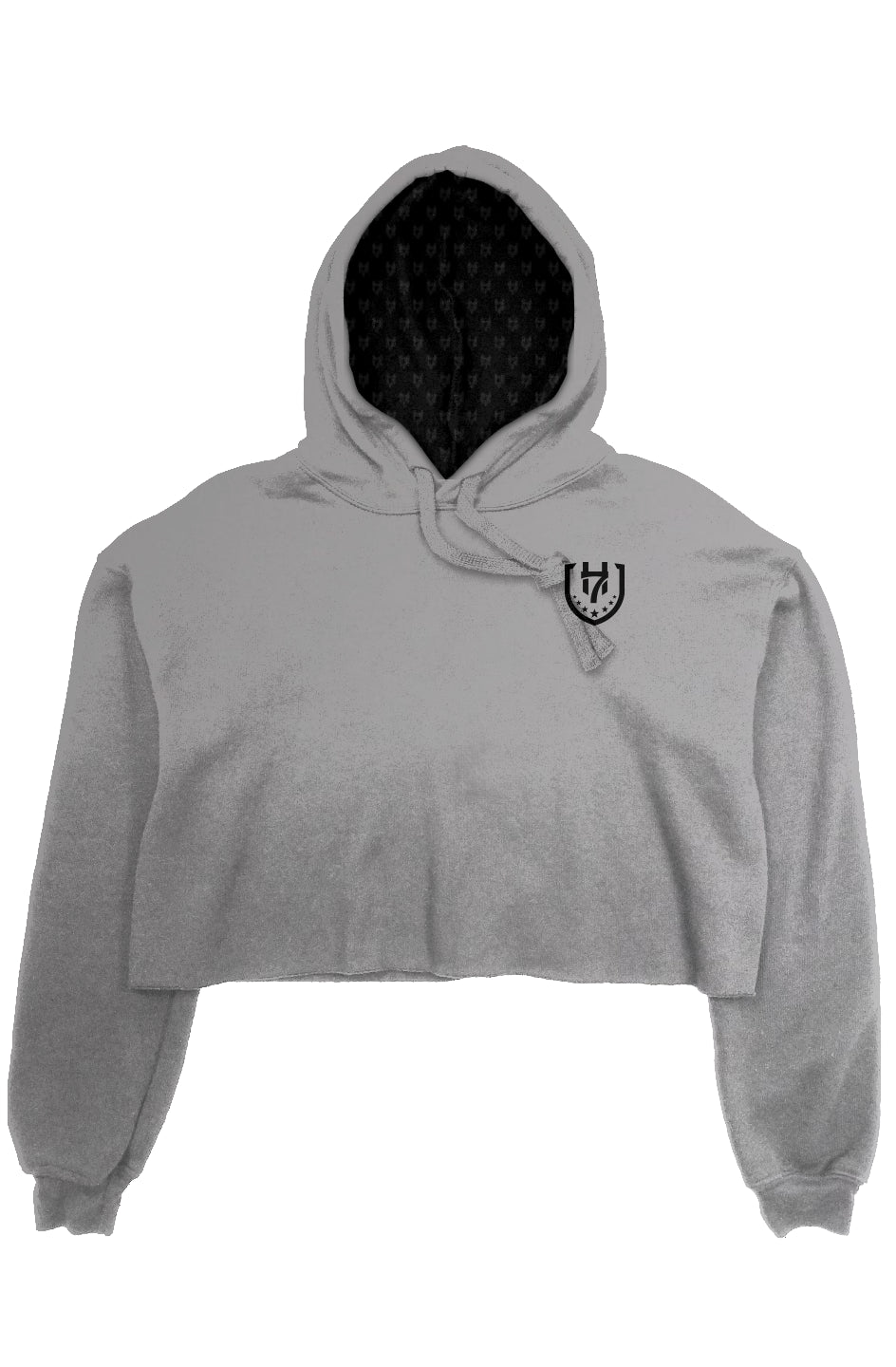 H7 light grey crop fleece hoodie