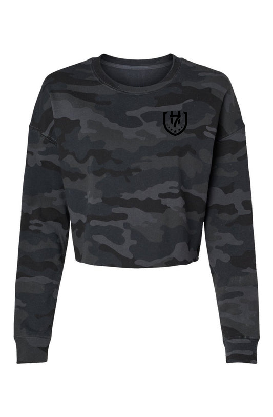 H7 Grey Lightweight Camo Cropped Crew