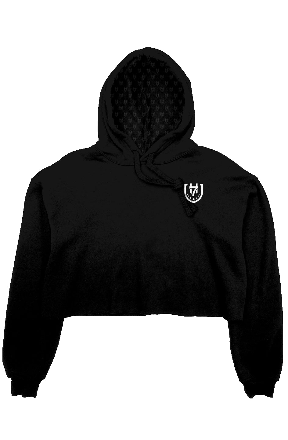 H7 Black crop fleece hoodie