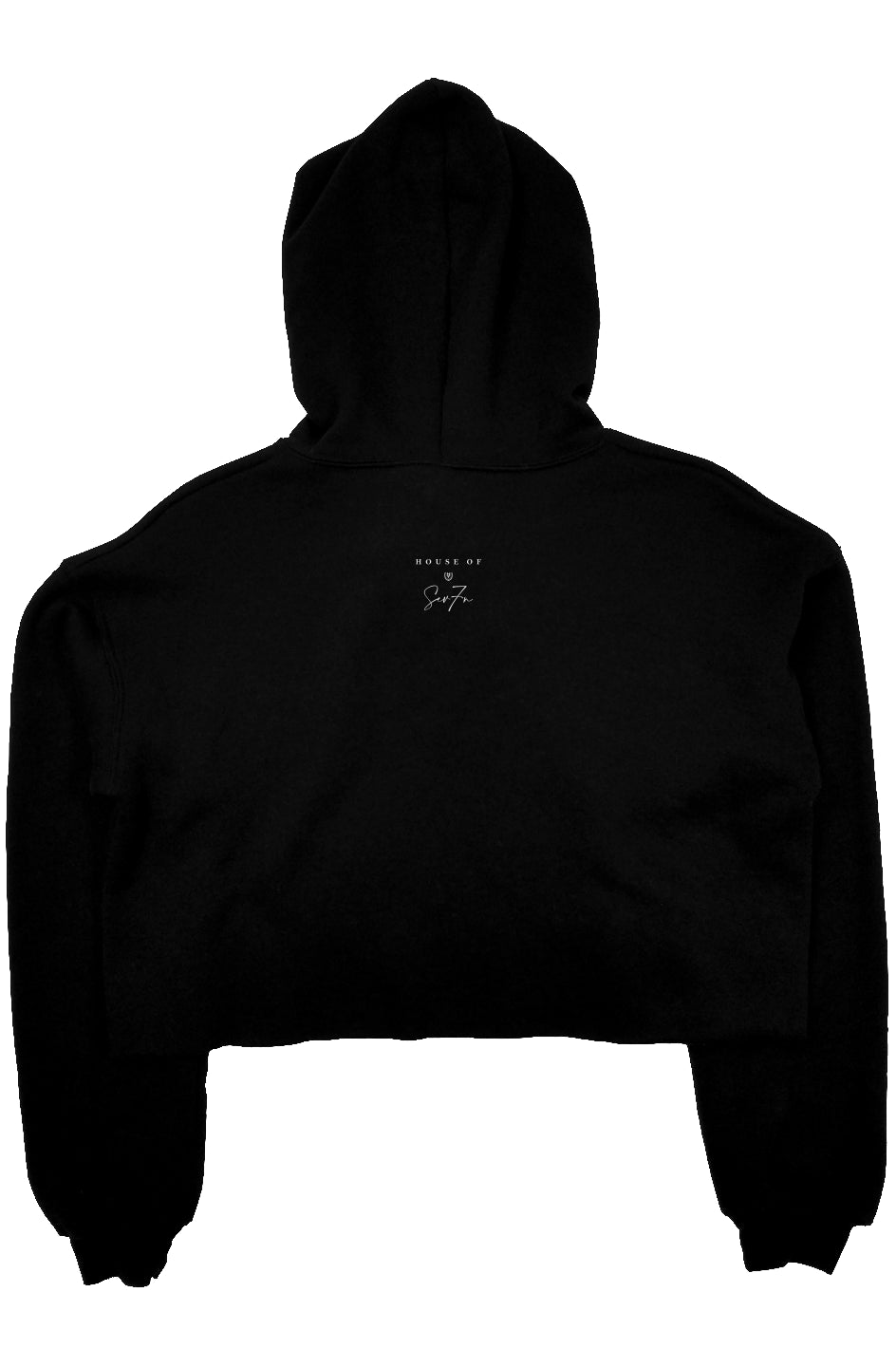 H7 Black crop fleece hoodie