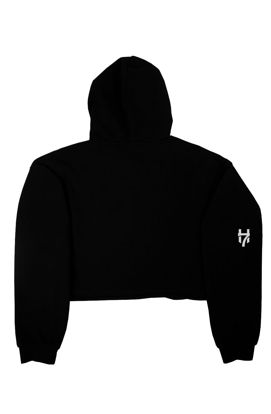 H7 Black crop fleece hoodie