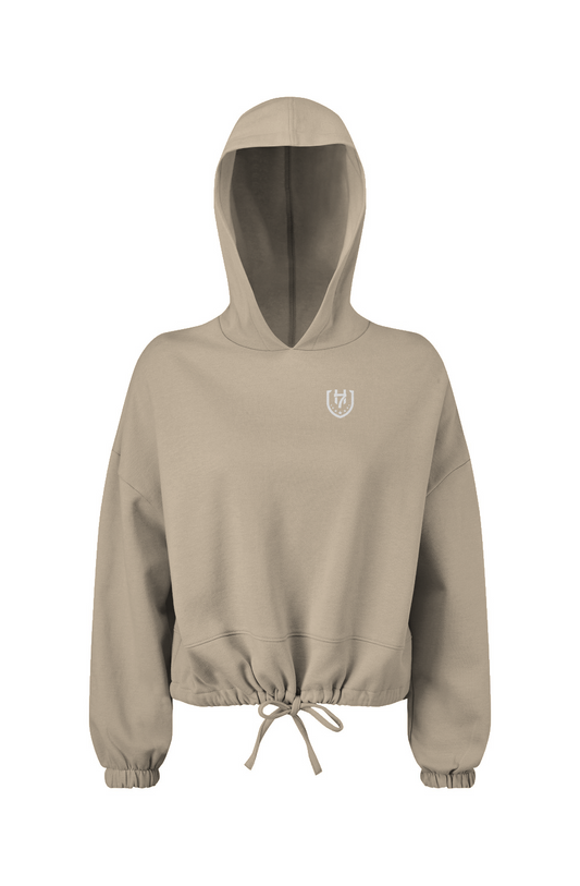 H7 Sand Ladies&amp;#39; Cropped Oversize Hooded Sweatshirt