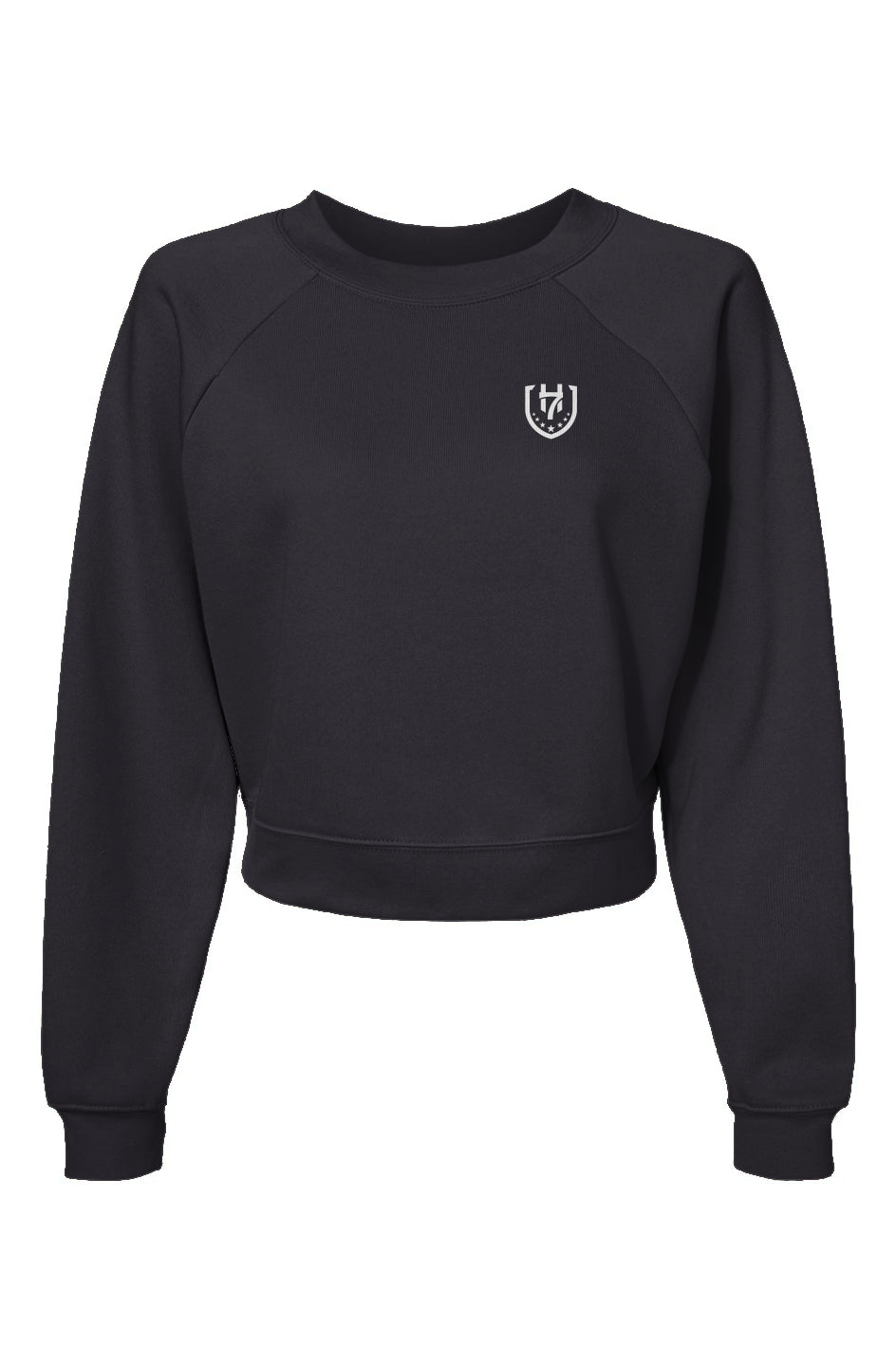 H7 Dark Grey Womens Raglan Pullover Fleece Sweatsh