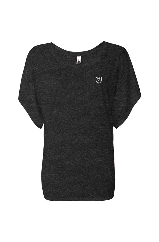 H7 Grey flowy draped tee