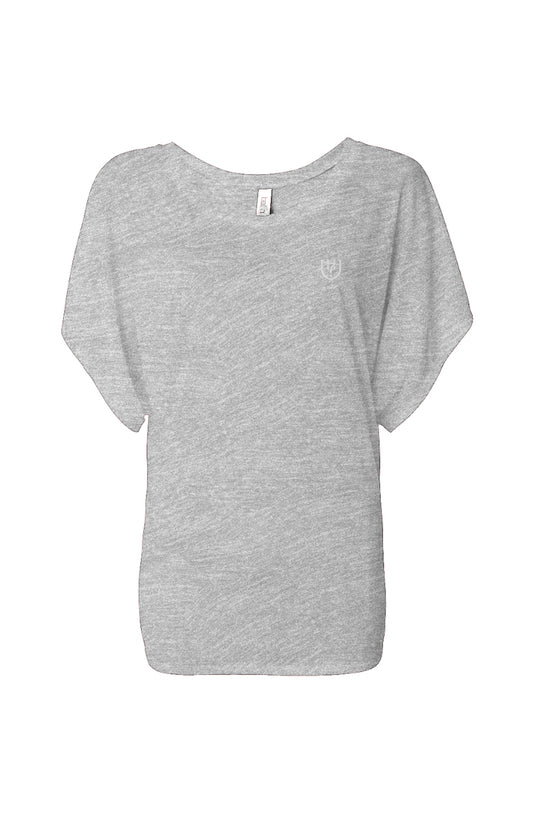 H7 Ash Grey flowy draped tee