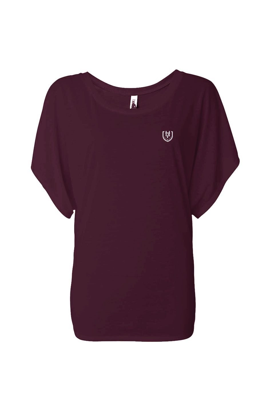 H7 Maroon flowy draped tee