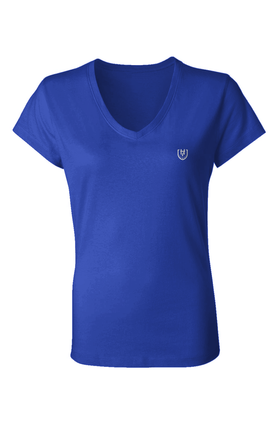 H7 Royal Blue Ladies Jersey V-Neck T-Shirt