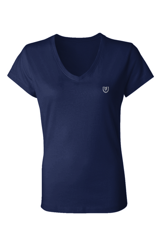 h7 Navy Ladies Jersey V-Neck T-Shirt