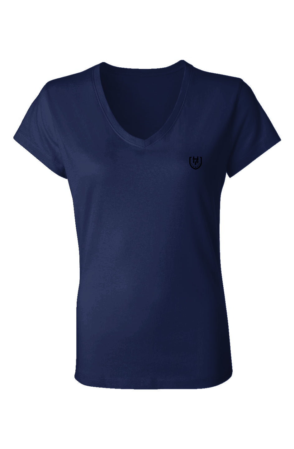 H7 Navy Black Ladies Jersey V-Neck T-Shirt