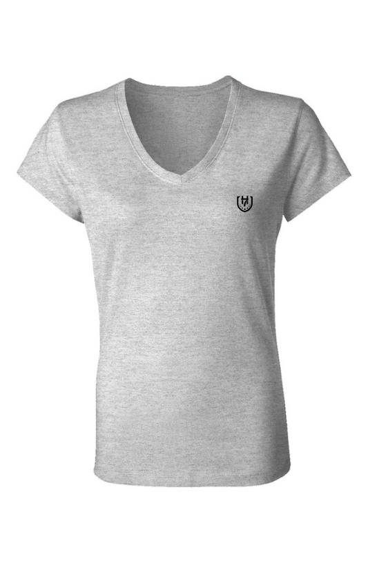 H7 Athletic Black Ladies Jersey V-Neck T-Shirt