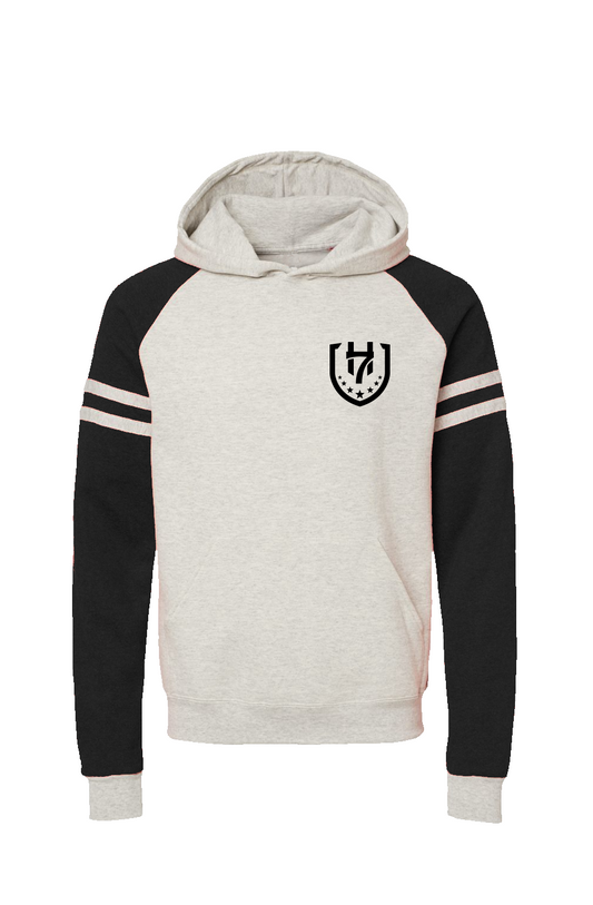 H7 Black Varsity Colorblocked Raglan Hoodie