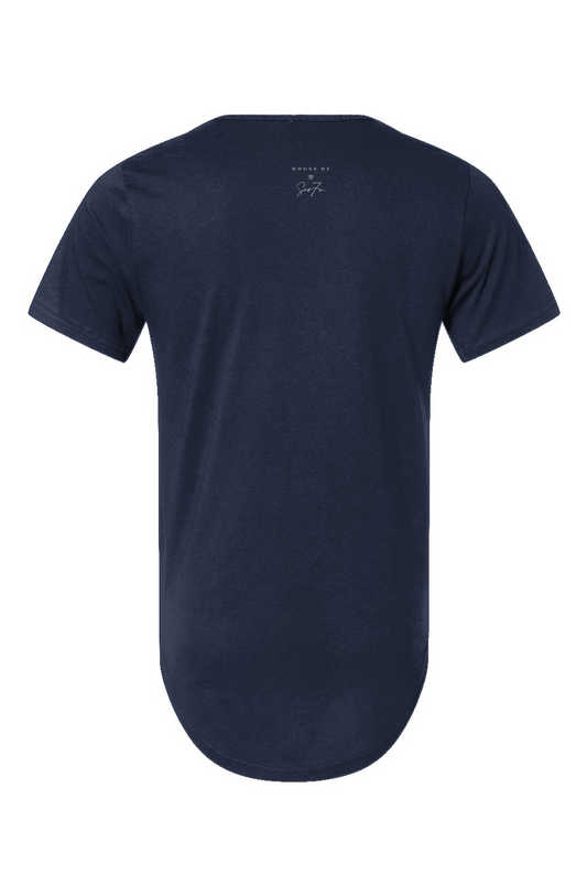 H7 Navy Jersey Curved Hem Tee
