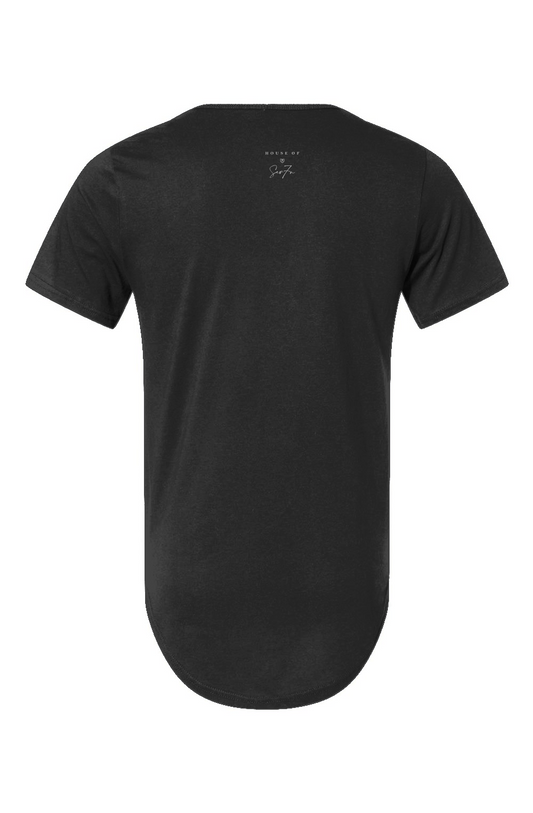 H7 Black Jersey Curved Hem Tee