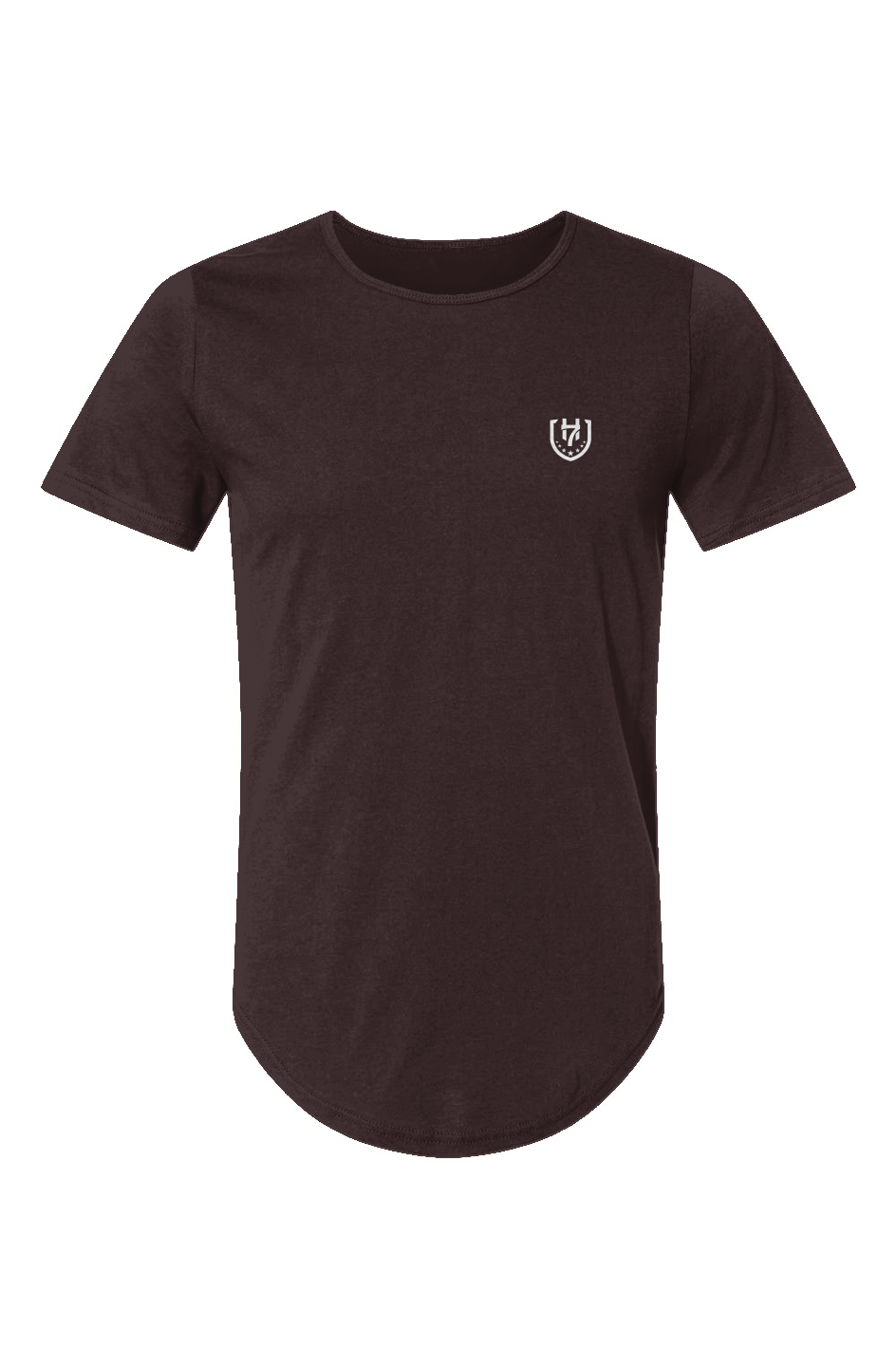H7 Ox Blood Jersey Curved Hem Tee