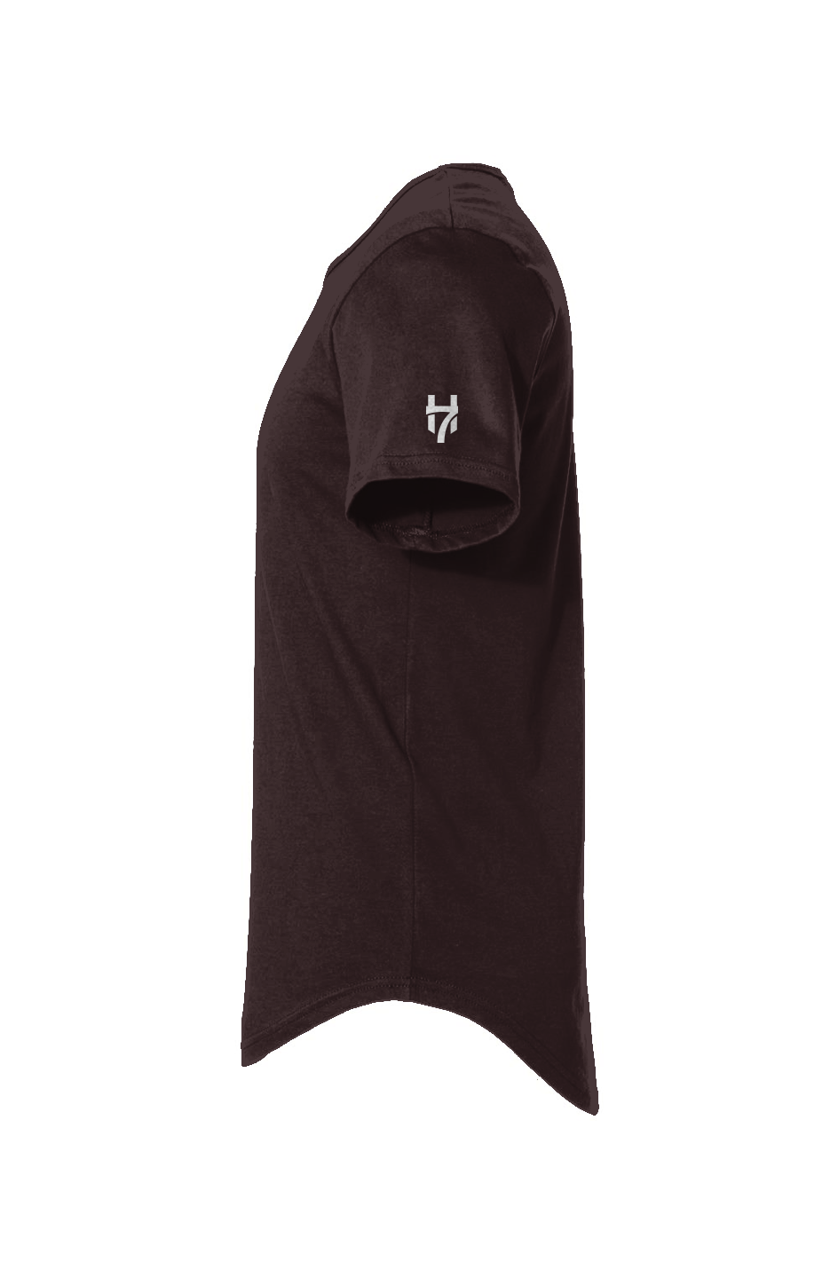 H7 Ox Blood Jersey Curved Hem Tee
