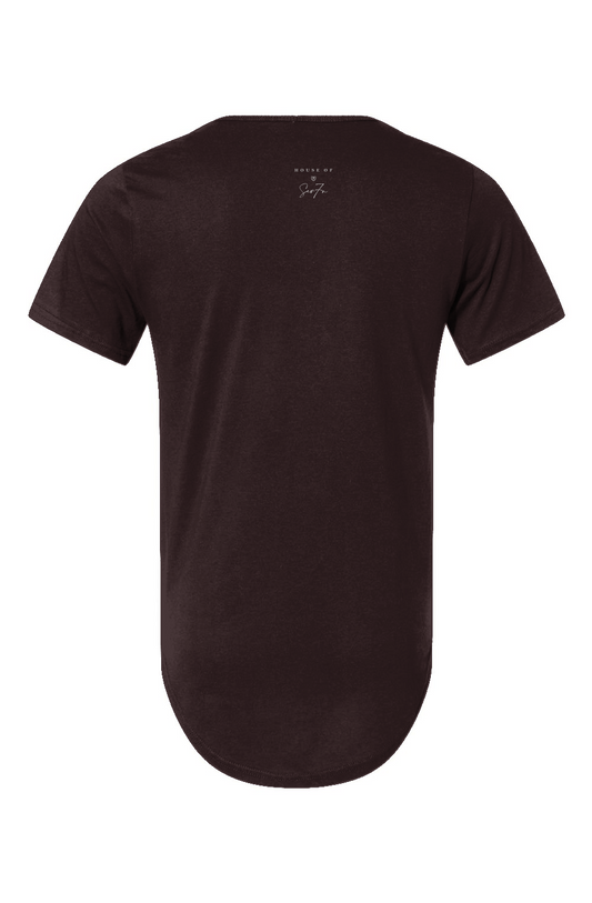 H7 Ox Blood Jersey Curved Hem Tee