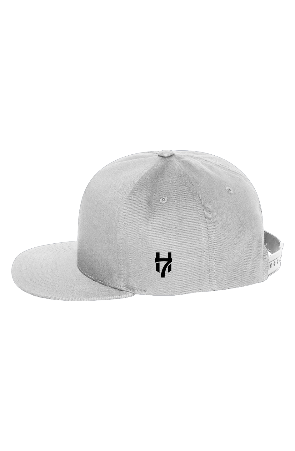 H7 White 5-Panel Cotton Twill Snapback Cap