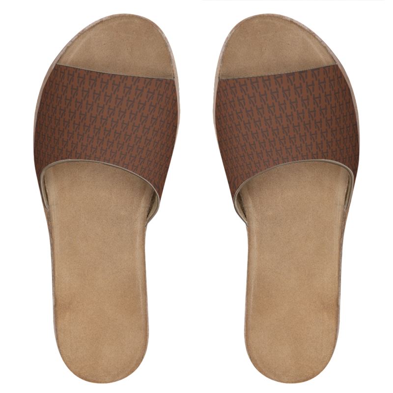 Womens Leather Sliders